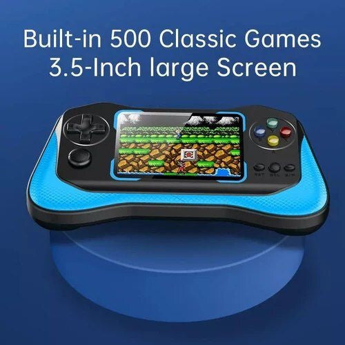 Consola portabila Q12 Sup Game Joystick, ecran 3.5 inch, 500 jocuri clasice, albastru18.5x10x7cm