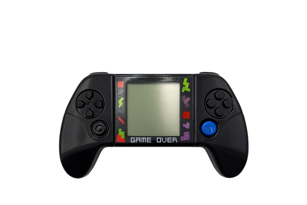 Consola portabila Tetris Game Mini cu multiple jocuri retro culoare negru, 18.5x10.5cm