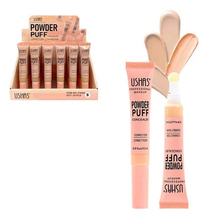 Corector lichid cu aplicator puf Ushas Powder Concealer , 11.5ml