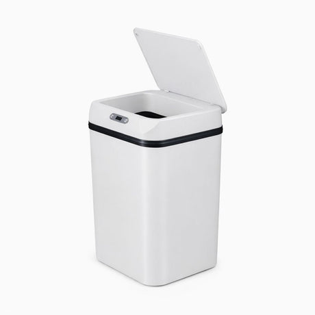 Coș de gunoi cu senzor, 15 litri, plastic, alb, deschidere automată