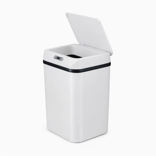 Coș de gunoi cu senzor, 15 litri, plastic, alb, deschidere automată