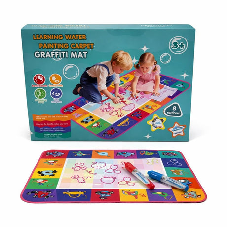Covoraș de Desen cu Apă pentru Copii, Multicolor, 90x70 cm, Jucărie Educativă