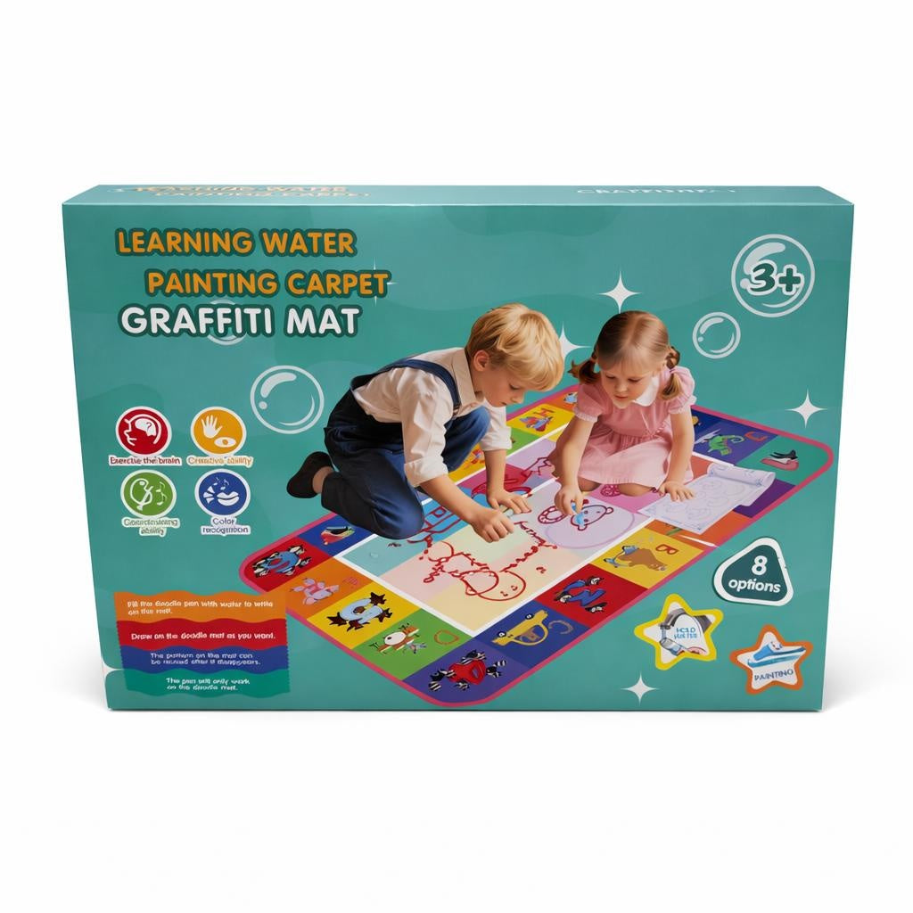 Covoraș de Desen cu Apă pentru Copii, Multicolor, 90x70 cm, Jucărie Educativă