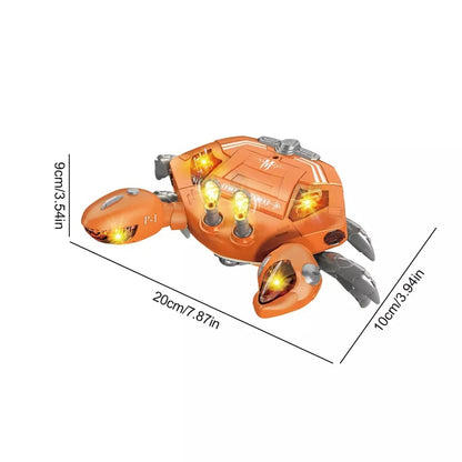 Crab Robot Interactiv cu Lumini si Muzica , Mecha Crab, 20x10x9 cm