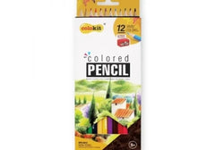 Creioane colorate Colokit 12 culori + ascutitoare , culori intense si aplicare usoara pentru activitati creative,