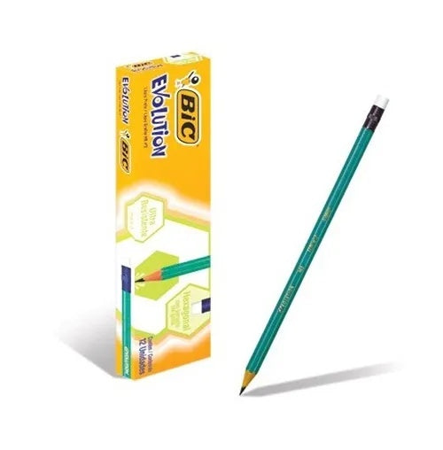 Creion HB cu Radiera BIC Evolution 655 pentru Birou, Scoala si Uz Zilnic,