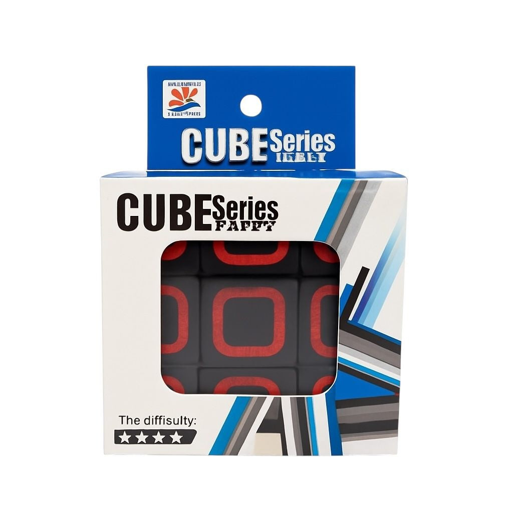 Cub 3x3 Puzzle Antistres cu Piese Negre si Contur Colorat , Vitez si Logica