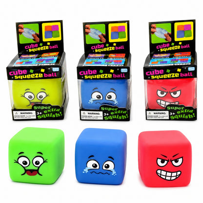 Cub Squishy Antistres cu Fata Amuzanta, Jucarie Senzoriala Moale si Colorata
