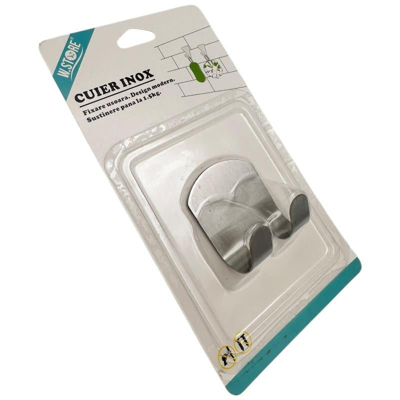 Cuier Inox 5x5cm , Suport Compact si Rezistent cu Greutate Sustinuta 1.5kg,