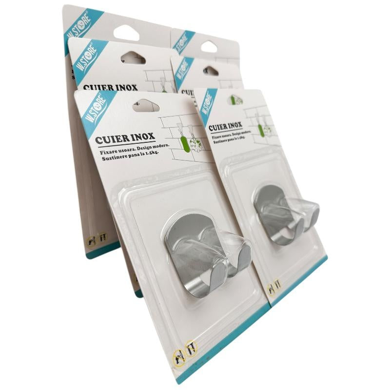 Cuier Inox 5x5cm , Suport Compact si Rezistent cu Greutate Sustinuta 1.5kg,