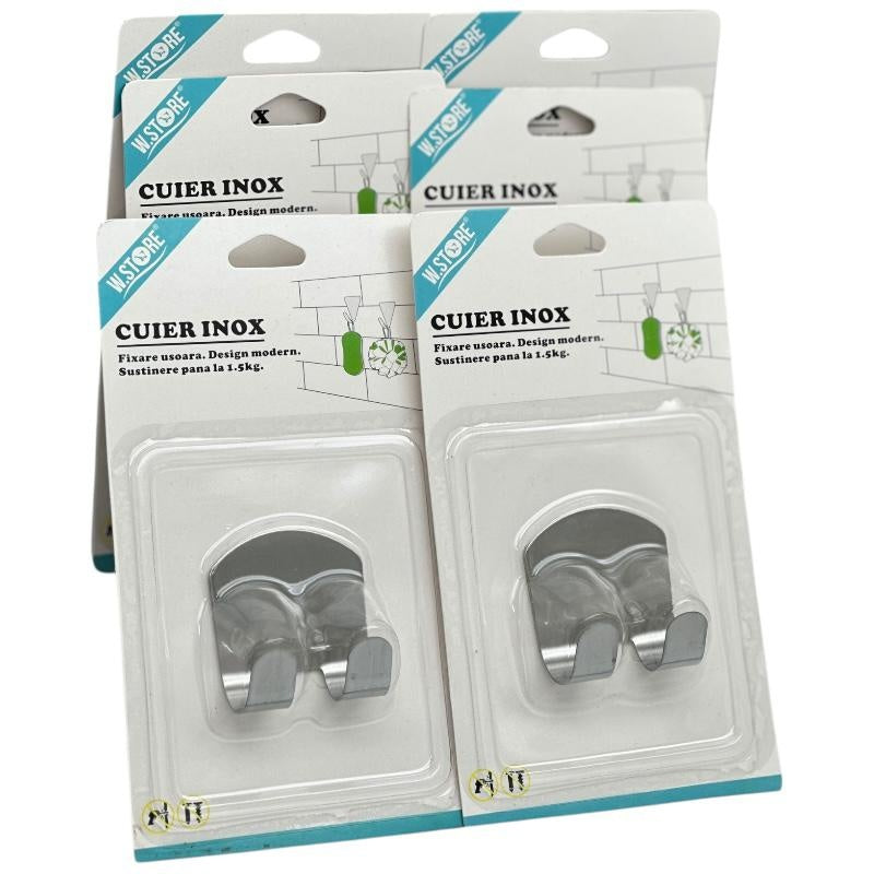 Cuier Inox 5x5cm , Suport Compact si Rezistent cu Greutate Sustinuta 1.5kg,