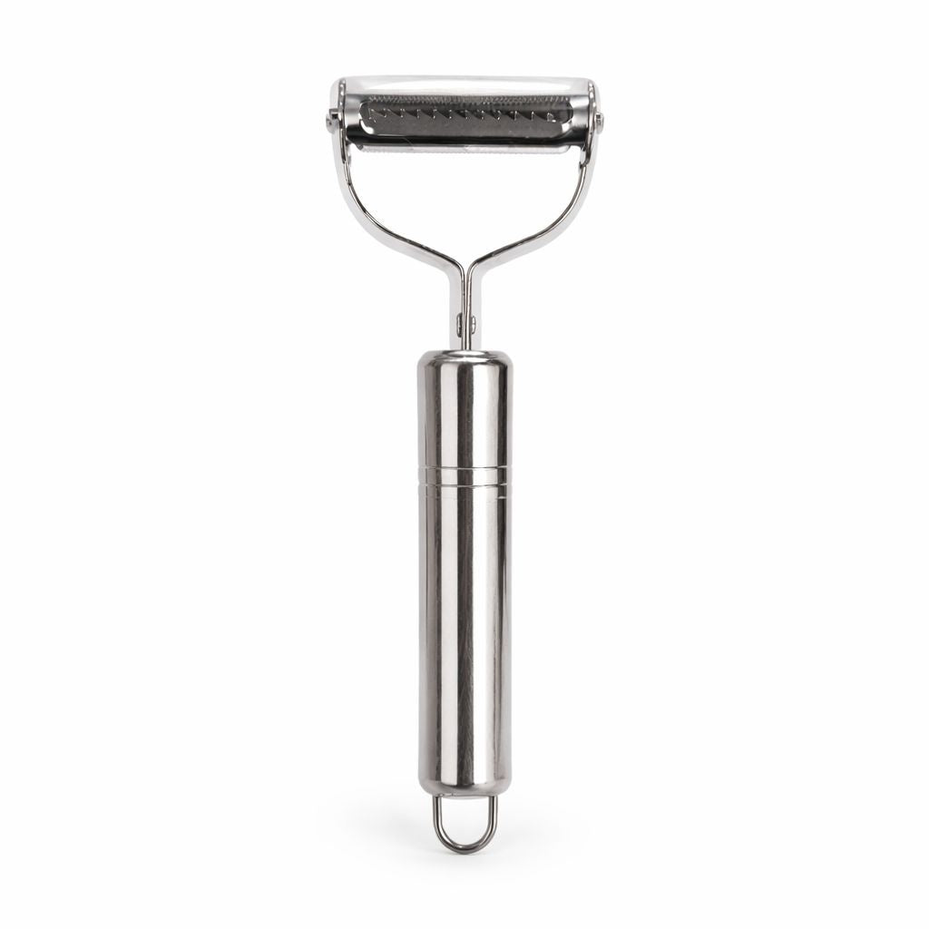 Curatator legume si fructe inox argintiu, decojitor multifunctional cu lama zimtata