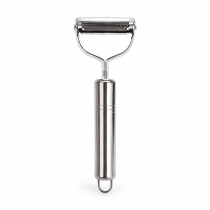 Curatator legume si fructe inox argintiu, decojitor multifunctional cu lama zimtata