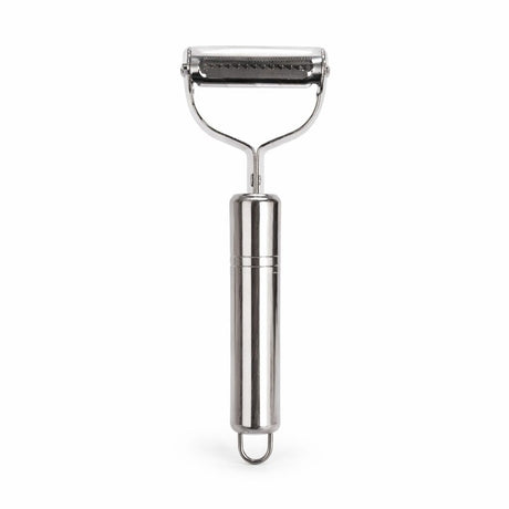 Curatator legume si fructe inox argintiu, decojitor multifunctional cu lama zimtata