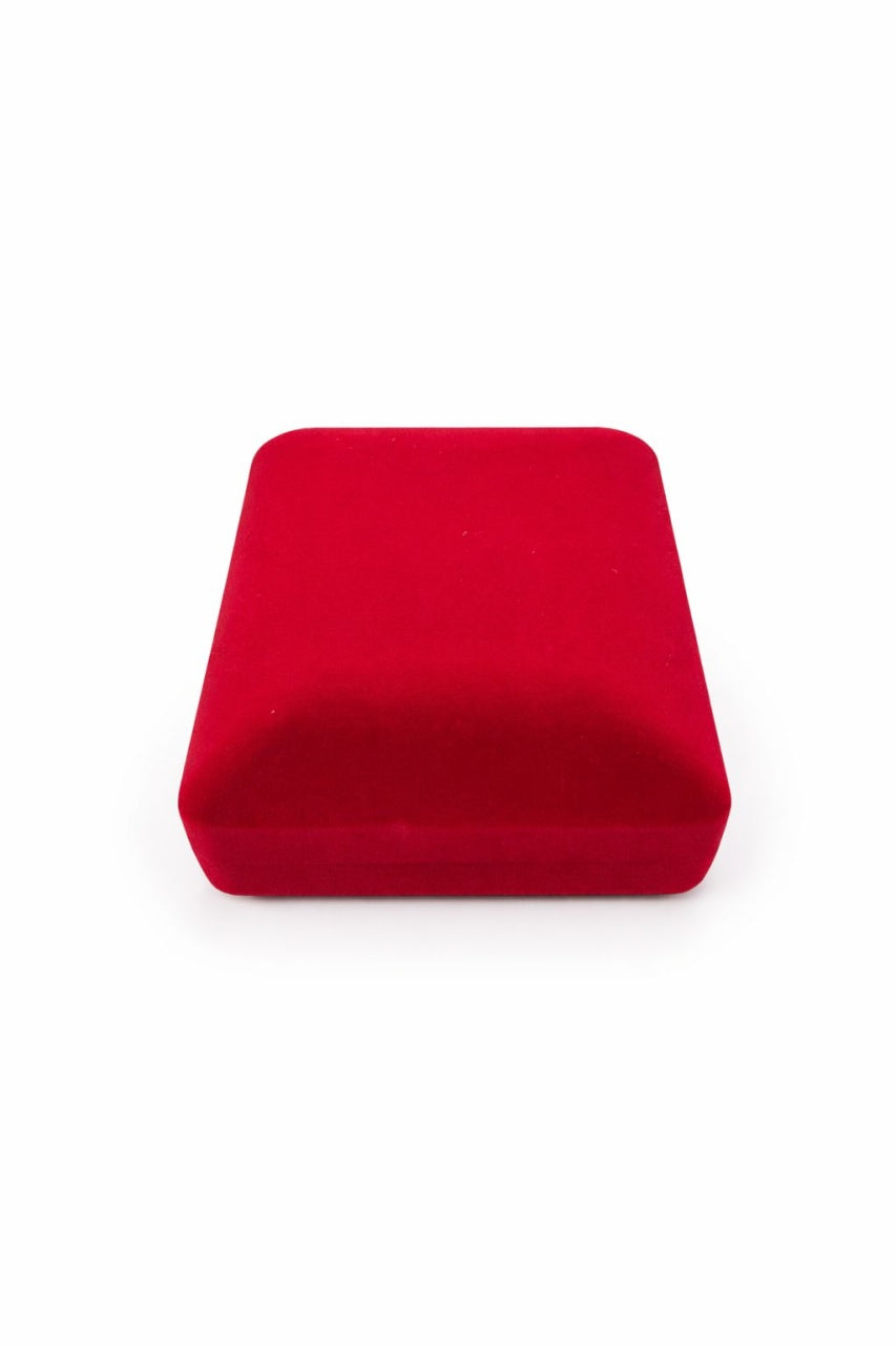 Cutie catifea rosie 8x6 cm cu interior negru, pentru bijuterii sau martisor
