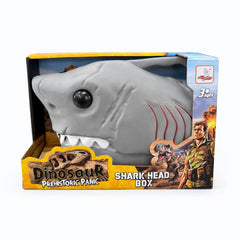 Cutie de depozitare rechin preistoric gri, model Shark Head Box, 27 cm