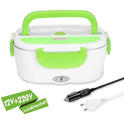 Cutie electrică pentru prânz 40W, lunch box încălzire mâncare, alb cu verde