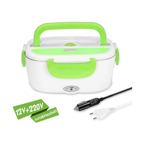Cutie electrică pentru prânz 40W, lunch box încălzire mâncare, alb cu verde