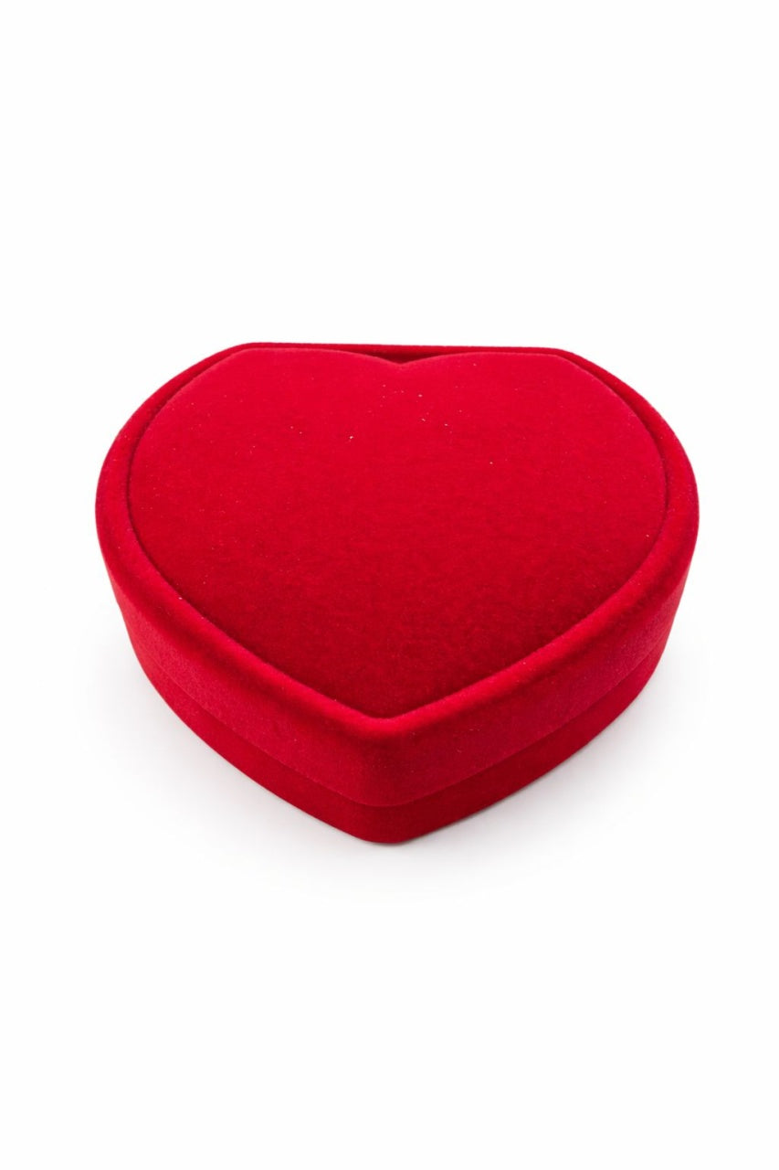 Cutie inima catifea rosie 9x8x2.5 cm, pentru bijuterii sau martisor