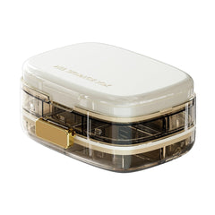 Cutie organizator medicamente cu 8 compartimente si inchidere etansa, crem