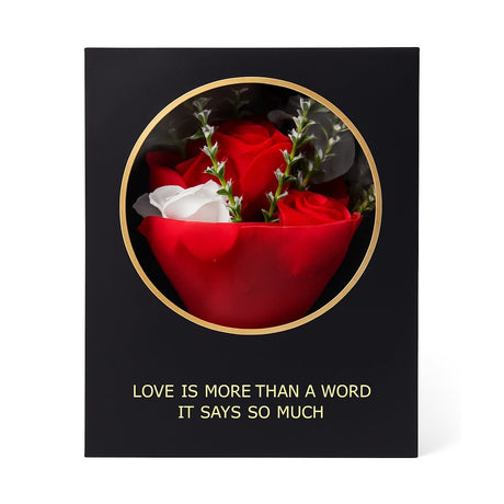 Cutie Tip Carte cu Trandafiri din Sapun Rosii 25x18x8 cm Cadou Romantic Lux