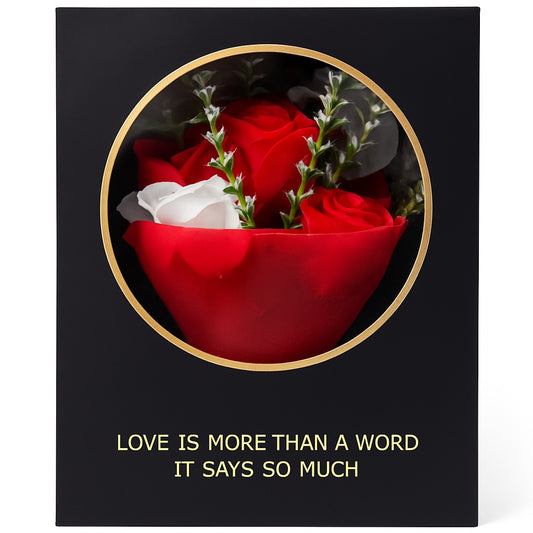 Cutie Tip Carte cu Trandafiri din Sapun Rosii 25x18x8 cm Cadou Romantic Lux
