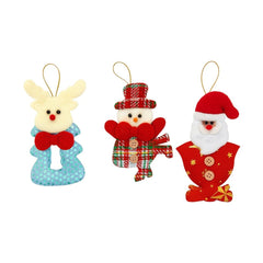 Decoratiuni brad Craciun ren om zapada si mos craciun set 12 buc, aprox 14cm per figurina