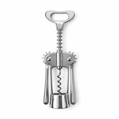 Desfacator manual pentru vin inox, tirbuson cu aripi si deschizator sticle