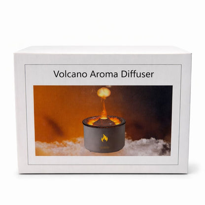 Difuzor aroma tip vulcan cu efect lava si flacara LED, umidificator si aromaterapie