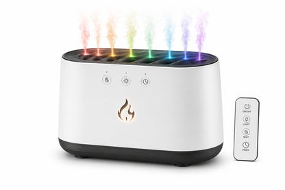 Difuzor aromaterapie cu efect flacara LED RGB umidificator aer ultrasonic