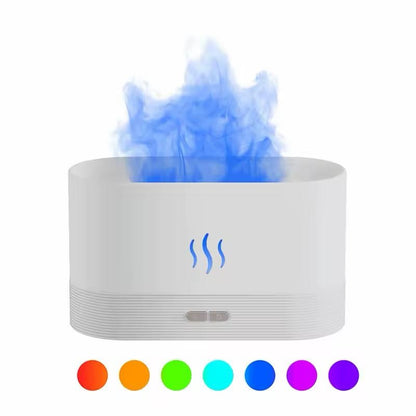 Difuzor aromaterapie LED RGB alb, umidificator aroma cu uleiuri esentiale, USB