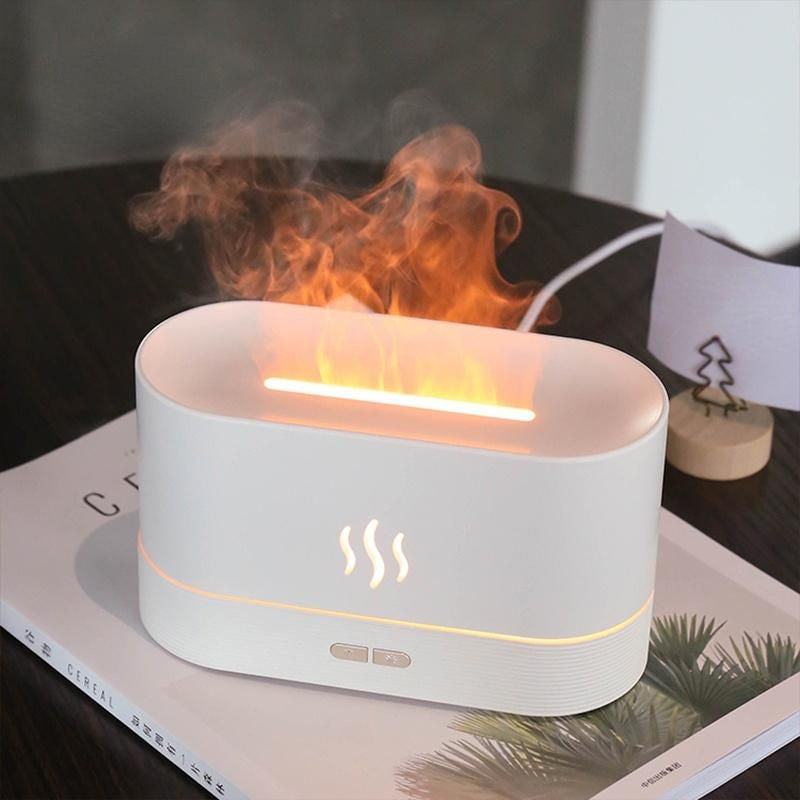Difuzor aromaterapie LED RGB alb, umidificator aroma cu uleiuri esentiale, USB