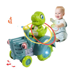 Dinozaur Interactiv pe tractor, Electric cu Miscari Amuzante, Sunete si Lumini