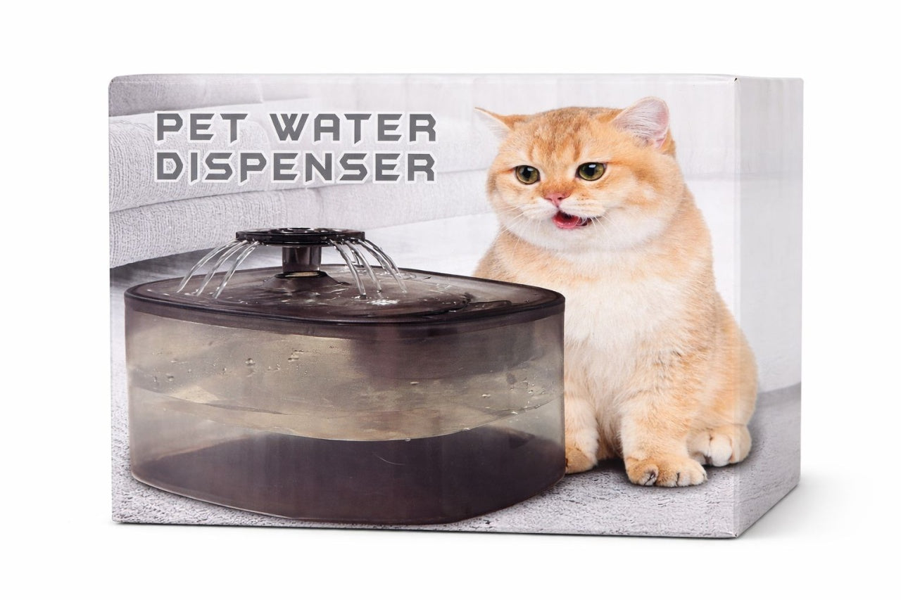 Dispenser apa automat animale, fantana apa pisici si caini 2.5L, filtrare multipla, USB, negru