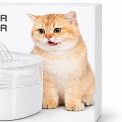 Dispenser apa automat animale, fantana apa pisici si caini 2.5L, filtrare multipla, USB, alb