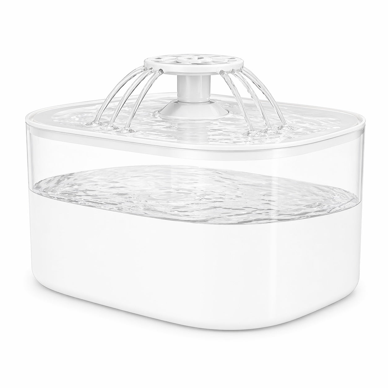 Dispenser apa automat animale, fantana apa pisici si caini 2.5L, filtrare multipla, USB, alb