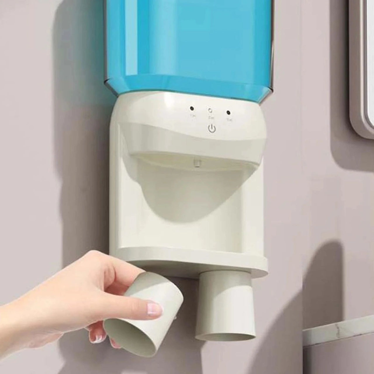 Dozator automat apa de gura cu pahar si 3 niveluri dozare, dispenser pentru baie