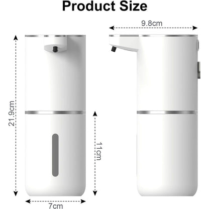 Dozator Automat Sapun cu Senzor, Montare Perete sau Masa, USB-C, Rezervor 380ml, Alb