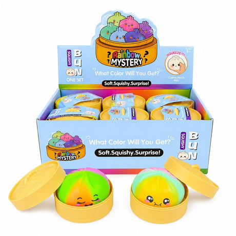 Dumpling Squishy Rainbow Mystery cu Spumă 8,5 cm – Jucărie Antistres Surpriză