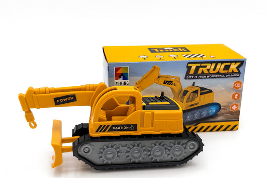 Excavator Jucarie 16x10 cm cu Baterii , Lumini, Sunete si Miscare, Utilaj Constructii pentru Copii