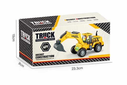 Excavator jucarie galben cu cupa, lumini si functii interactive, 25 cm