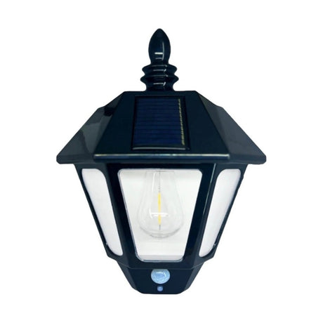 Felinar solar LED de perete, plastic, senzor mișcare, 27x20 cm, negru