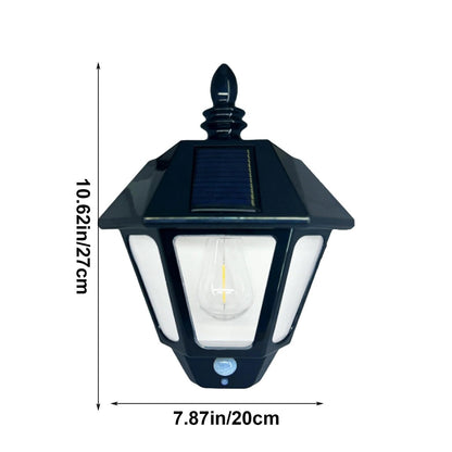 Felinar solar LED de perete, plastic, senzor mișcare, 27x20 cm, negru