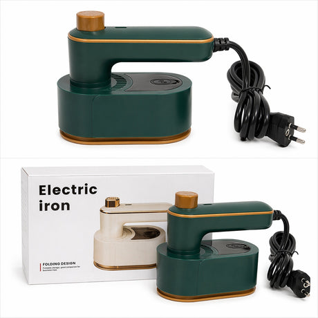 Fier de Călcat Portabil Electric Pliabil Verde, Compact, Ideal Călătorii și Acasă