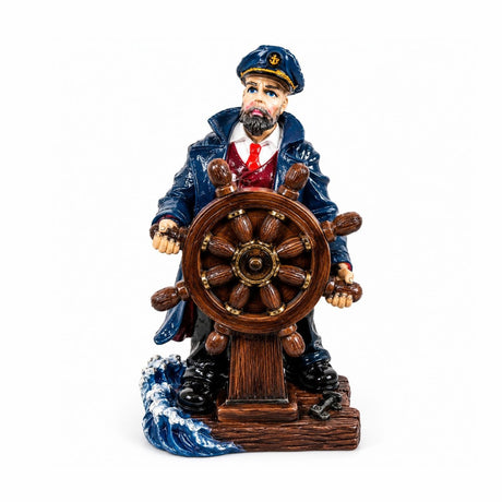 Figurină Căpitan la Timonă – Suvenir Nautic Decorativ cu Tematică Marină