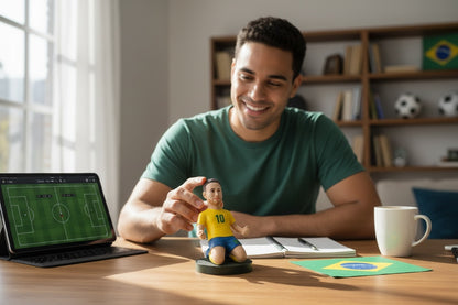 Figurina Ceramica Fotbalist , 13 cm, Model Colectie, Detalii Realiste