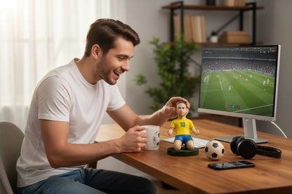 Figurina Ceramica Fotbalist , 13 cm, Model Colectie, Detalii Realiste