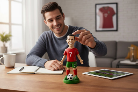 Figurina Ceramica Fotbalist , 17 cm, Model Colectie, Detalii Realiste