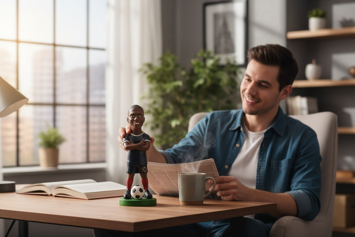 Figurina Ceramica Fotbalist , 17 cm, Model Colectie, Detalii Realiste