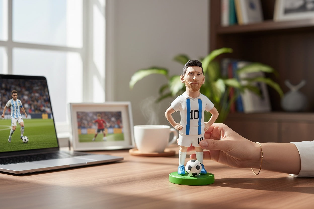 Figurina Ceramica Fotbalist , 17 cm, Model Colectie, Detalii Realiste